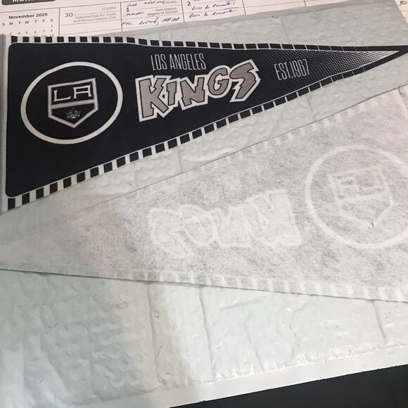 LA Kings NHL Hockey Pennant Flag Opening Night Giveaway 2023 Lot Of 2 - Picture 3 of 4